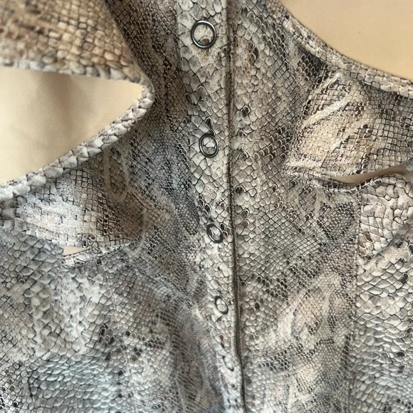 Karlie Ruffle Python Print Snap Front Dress - Picture 4 of 10